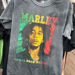 Vintage Bob Marley Tie-Dye Tee Men’s Small Gray Roots Rock Reggae Shirt